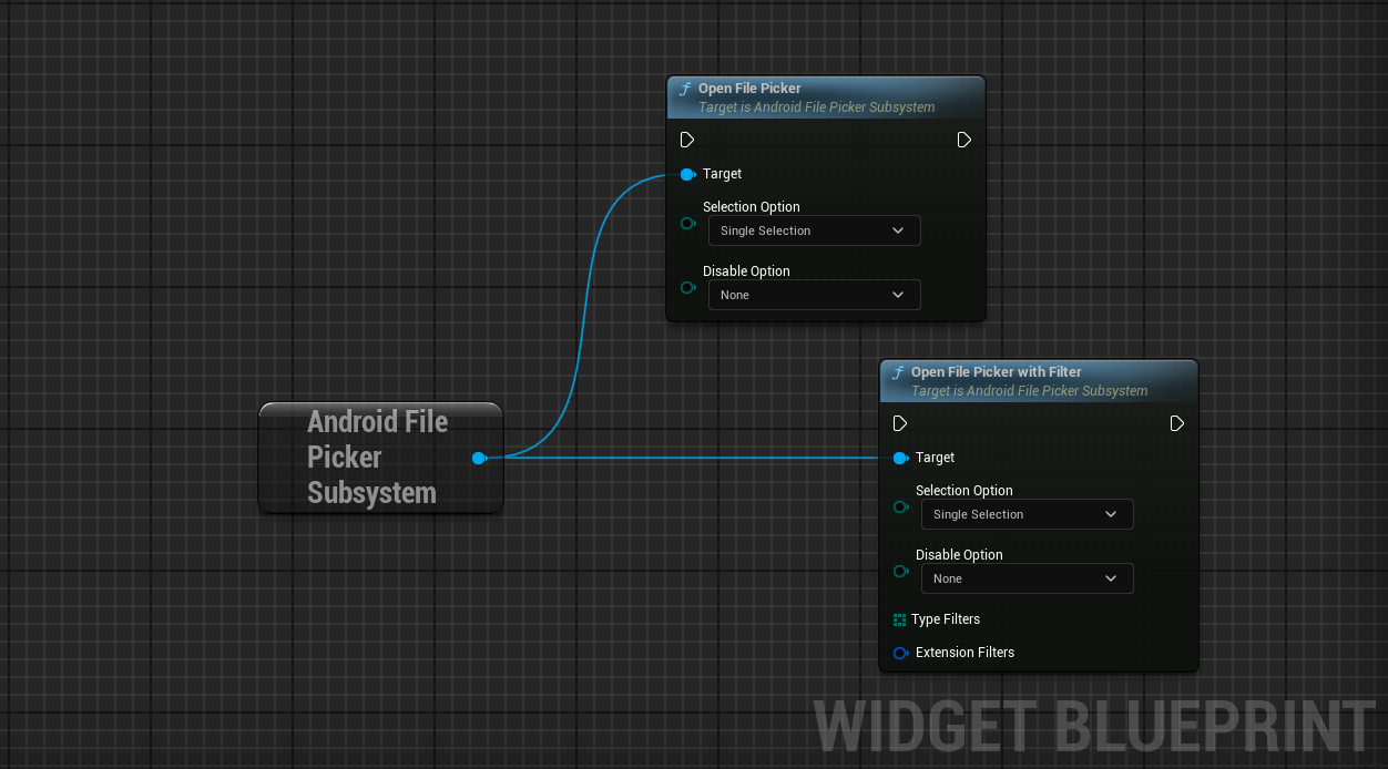 setting Blueprint Nodes to open File Picker
